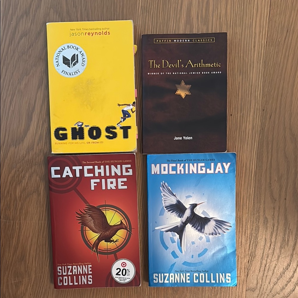 Set of Four Books: Ghost, The Devil's Arithmetic, Catching Fire, Mockingjay